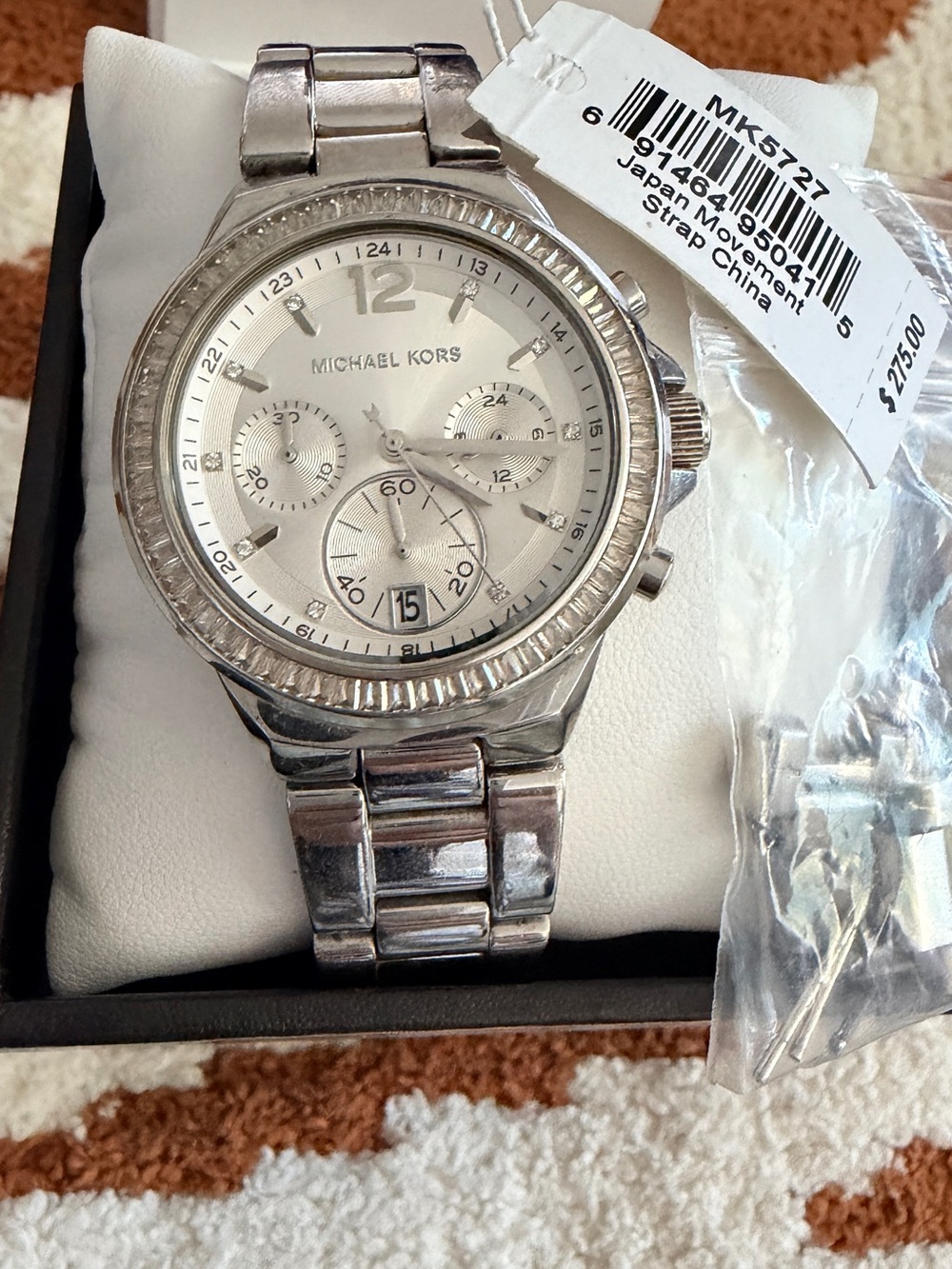 Michael Kors Silver-Tone Chronograph Bracelet Watch
